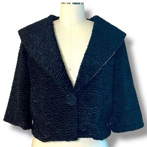 Wendy Hil retro style cropped Persian Lamb jacket
